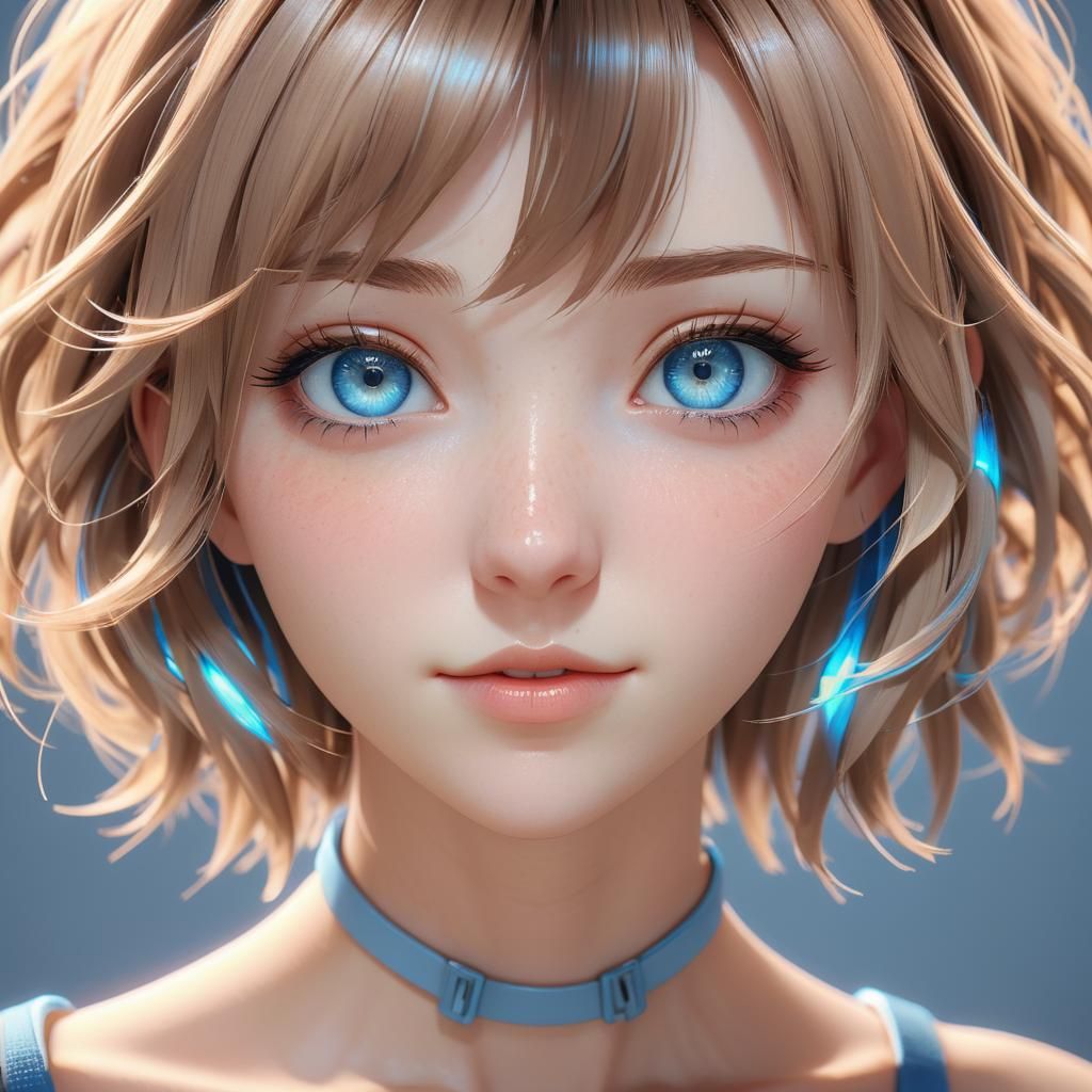 Anime Girl Portrait in Soft Pastel Colors