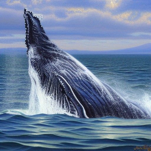 Whales in Oil Paint Style