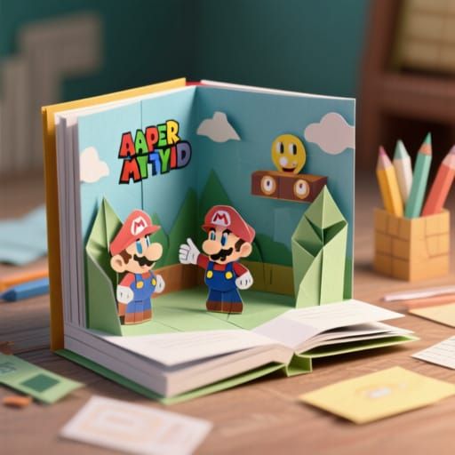 Paper Mario TTYD Pop-Up Storybook Scene