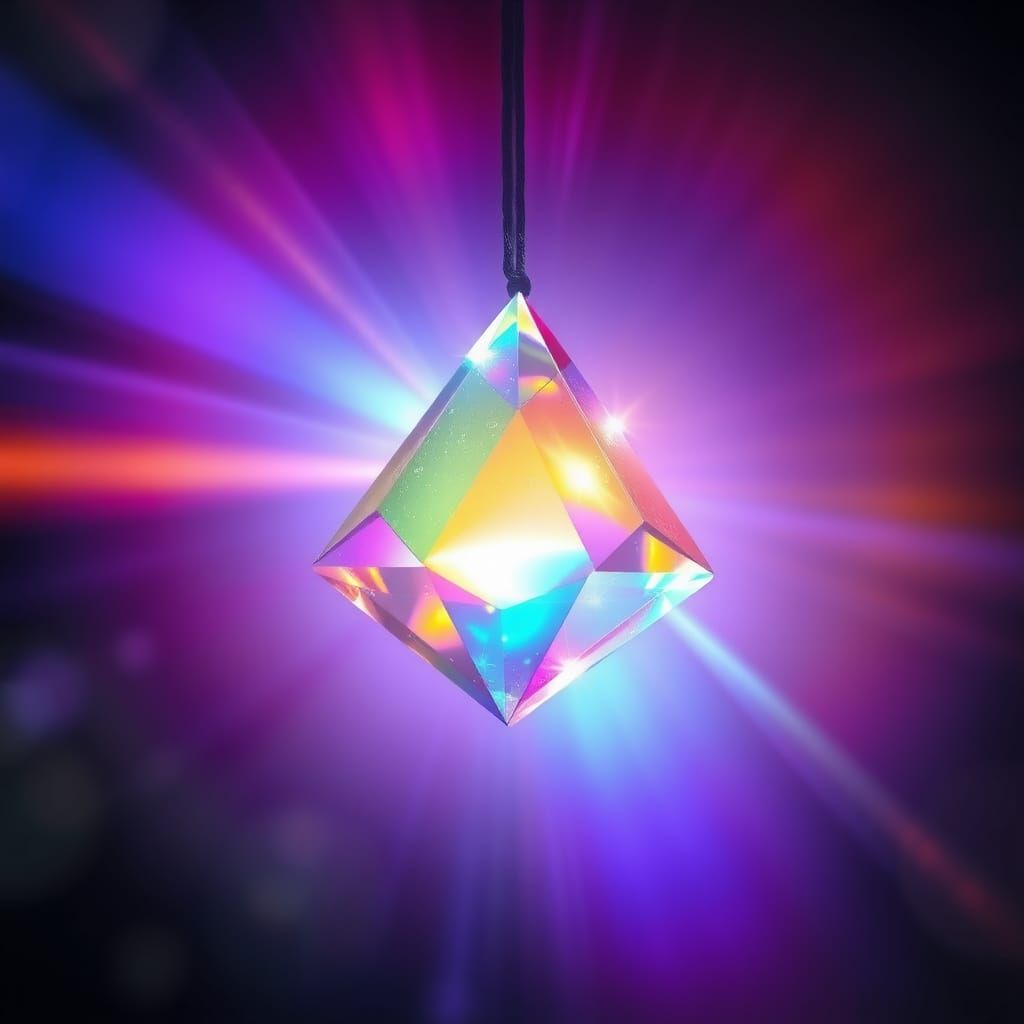 Prism Refracts Light into Rainbow: Mystical Realism