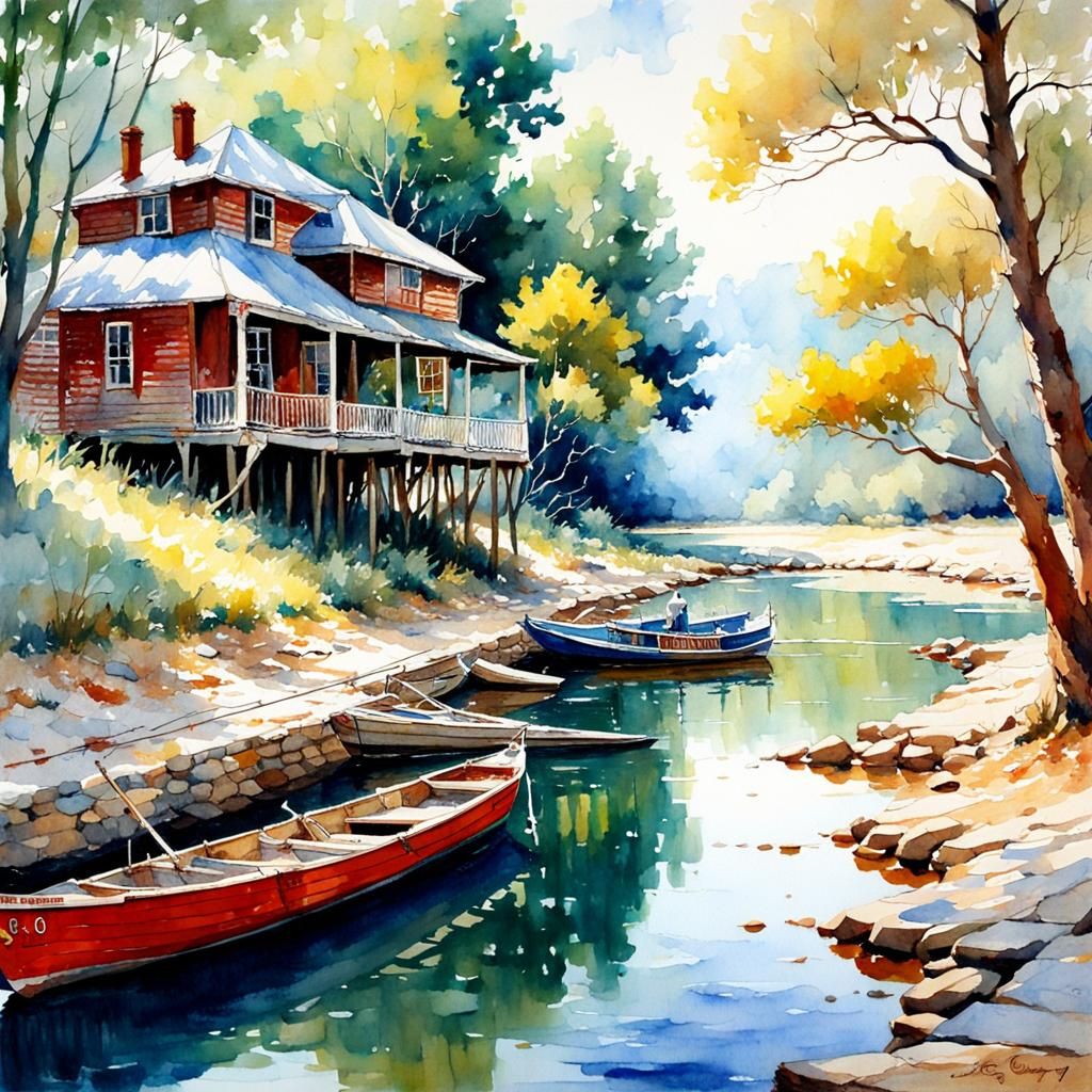 Watercolor Oil Painting in Gurney Style