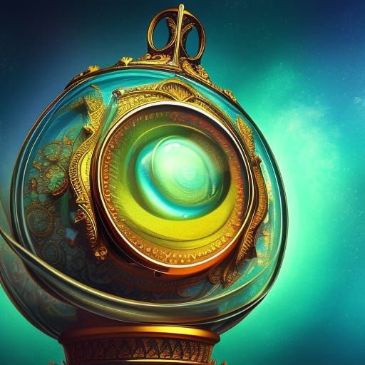 Mystical Hourglass with Space Background in Fantasy Art