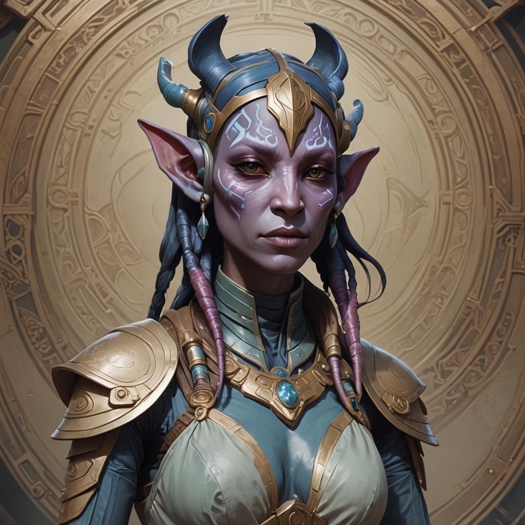 Horse Twi'lek Hybrid Portrait in Digital Art Style