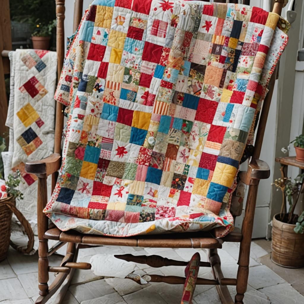 Patchwork Quilt on Rocking Chair