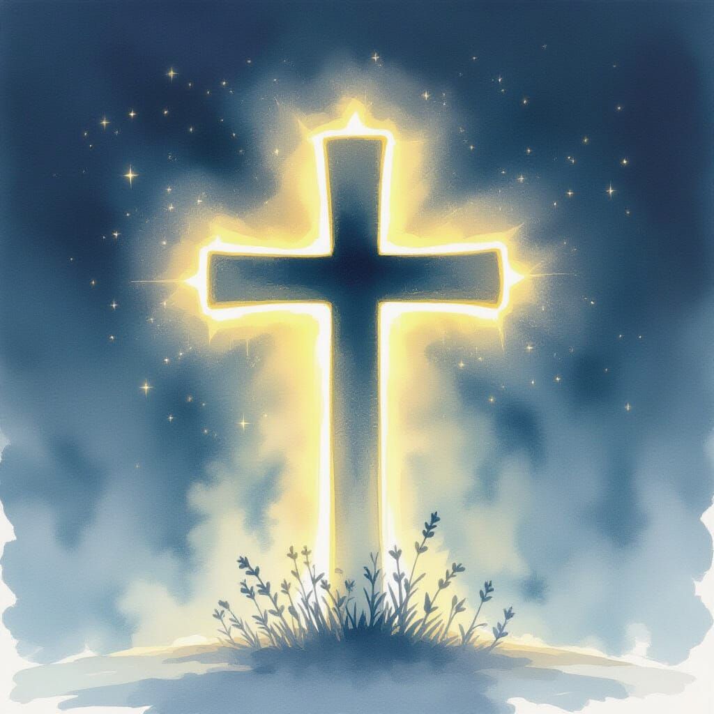 Glowing Cross or Gentle Light Fading to Calm