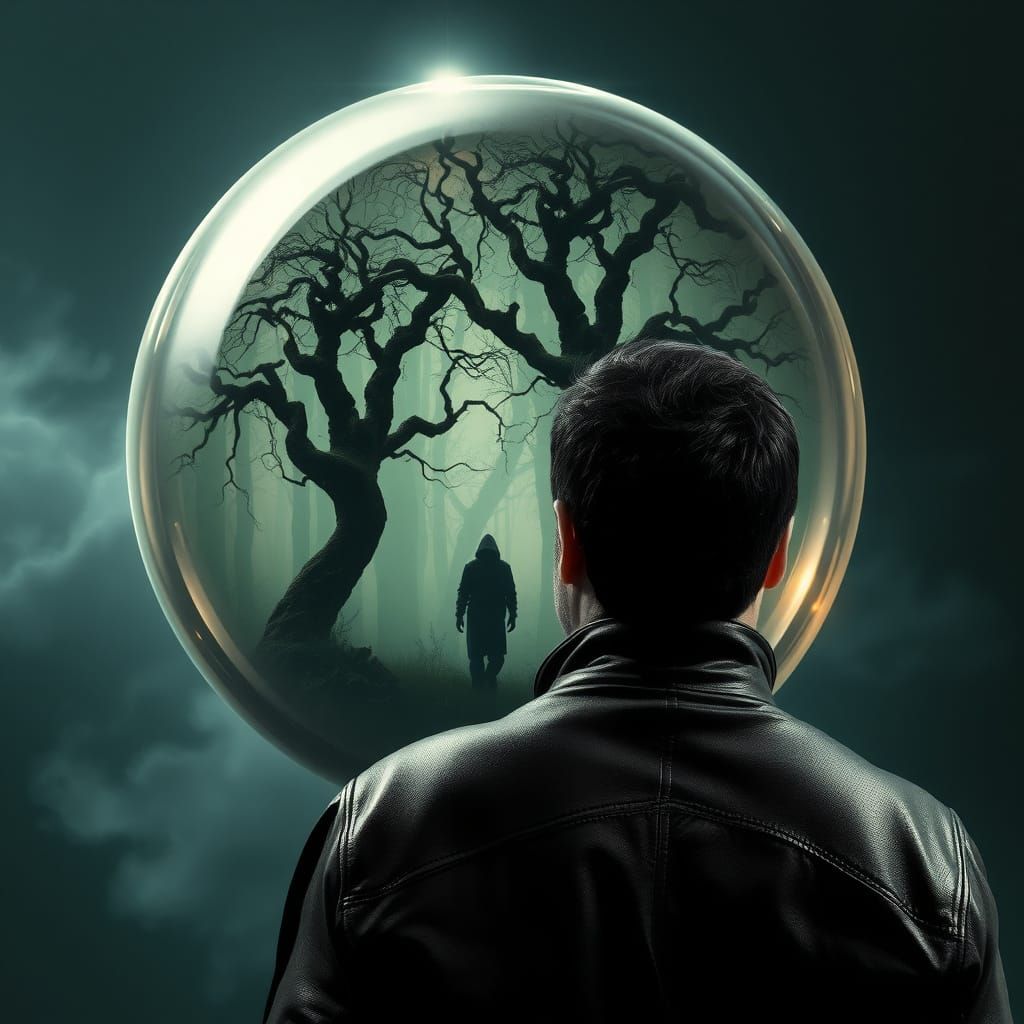 Gothic Vision of a Mysterious Forest Within a Shimmering Bub...