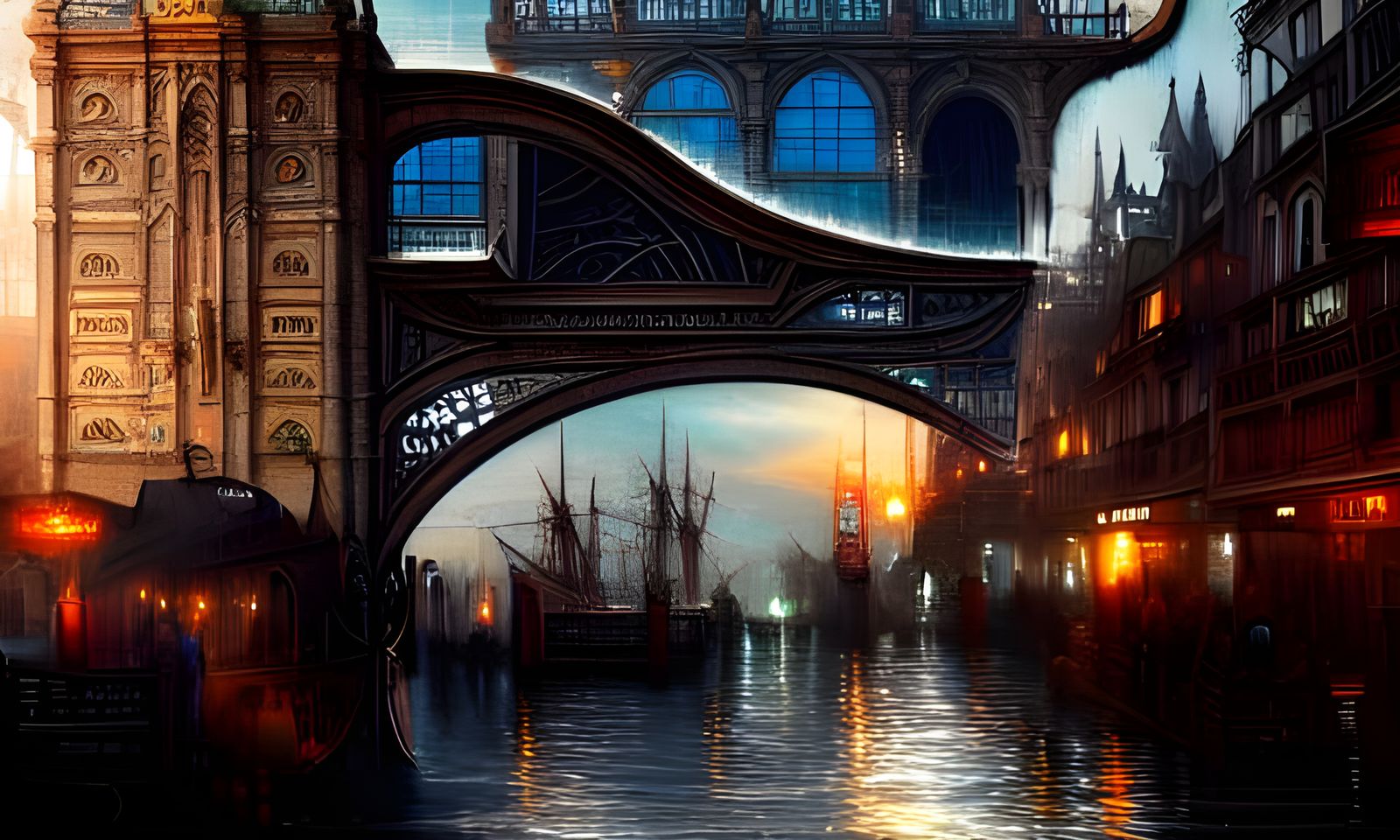 Magical Docks District Digital Painting