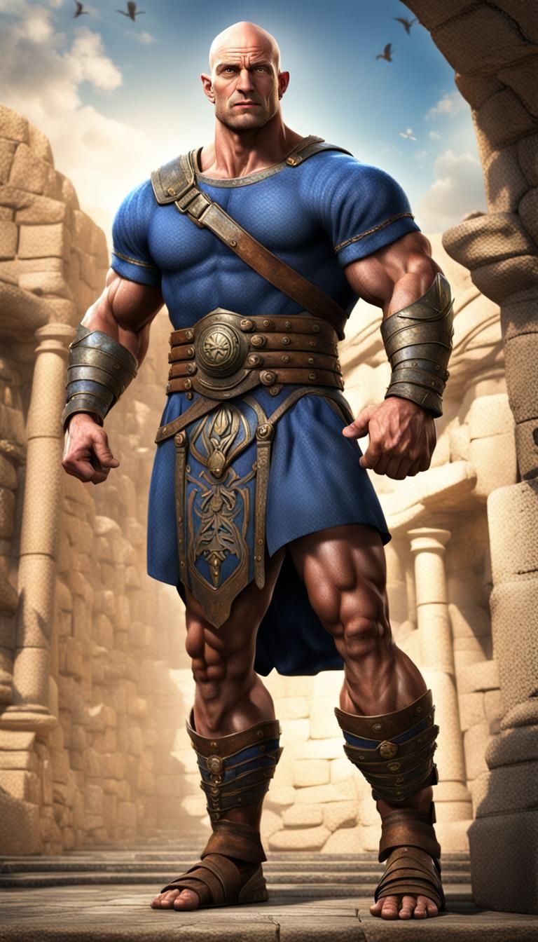 Photorealistic Muscular Guard in a Fairy Setting