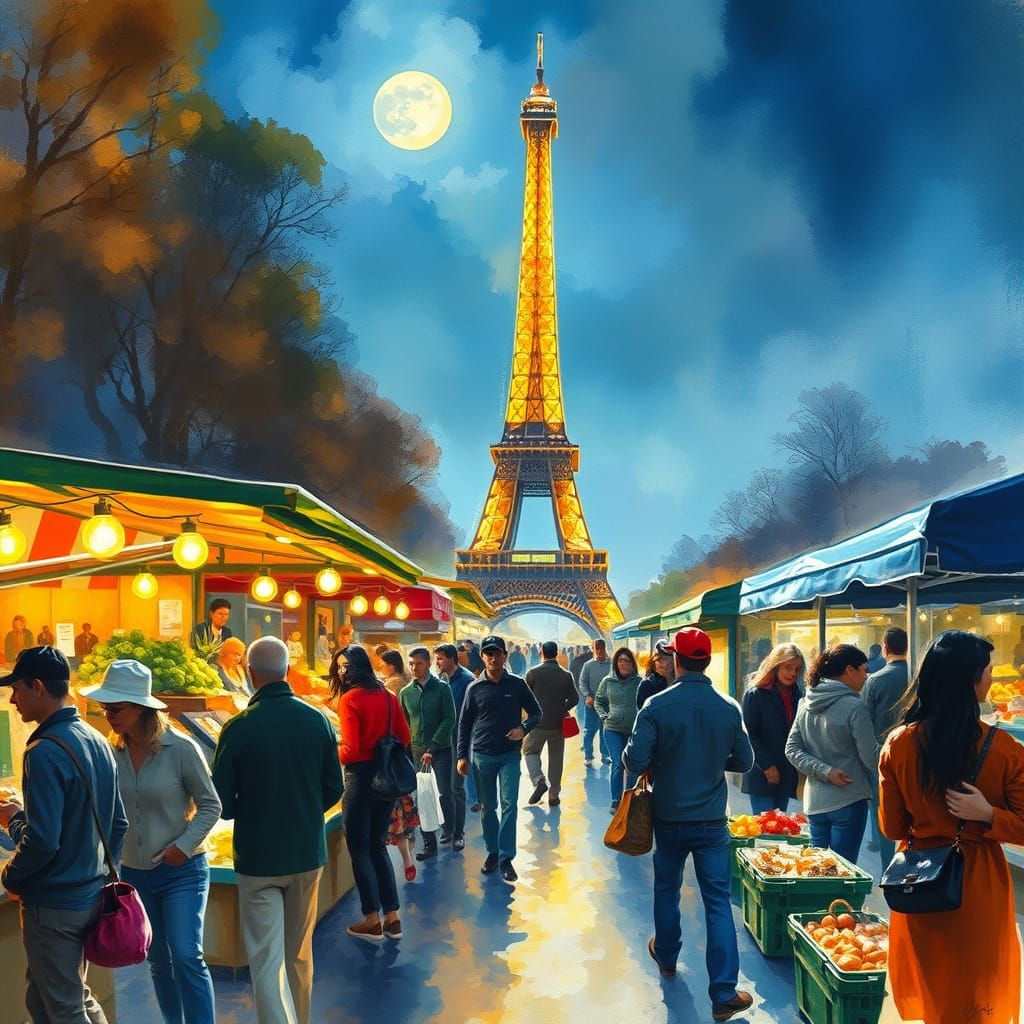 Night market in Paris