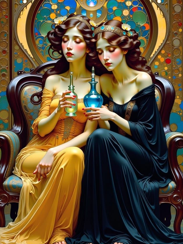 Sisters: Desire and Despair in Art Nouveau Style