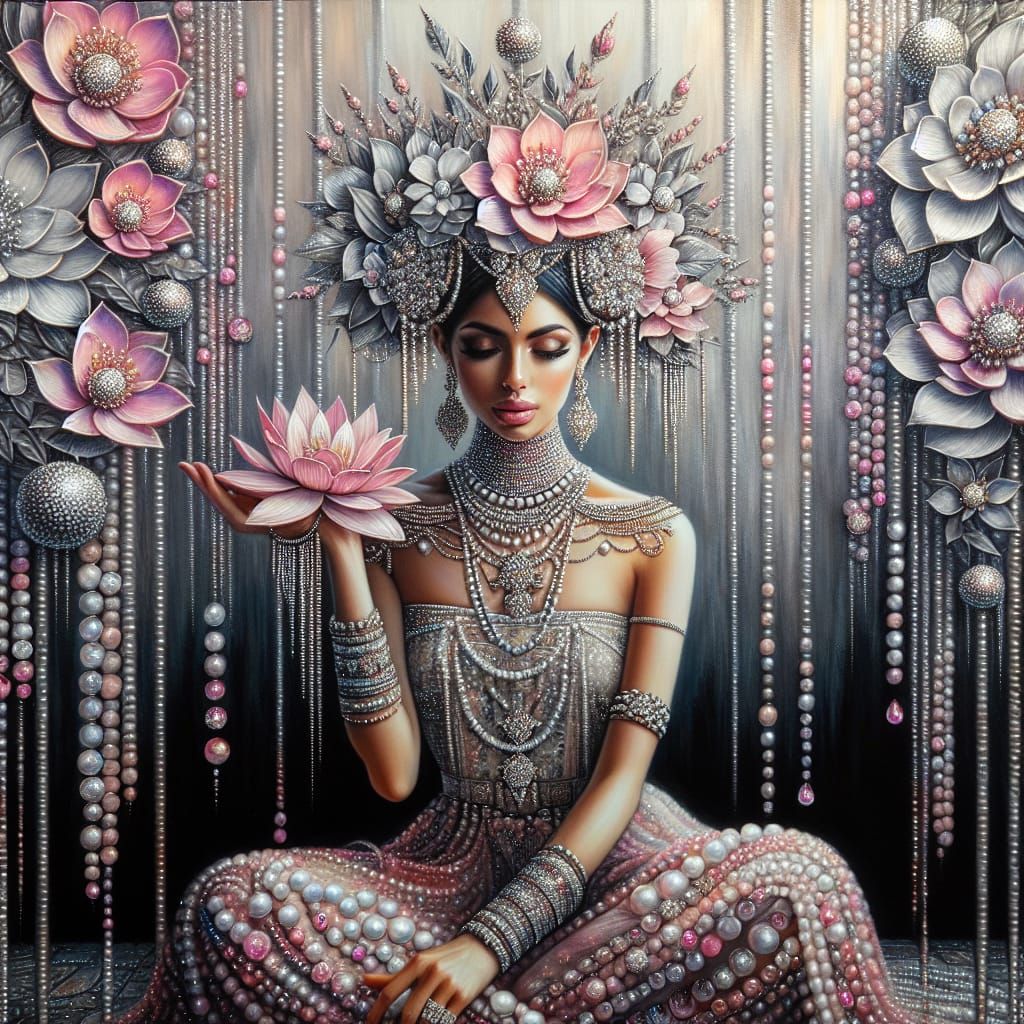 Flowers with pearls