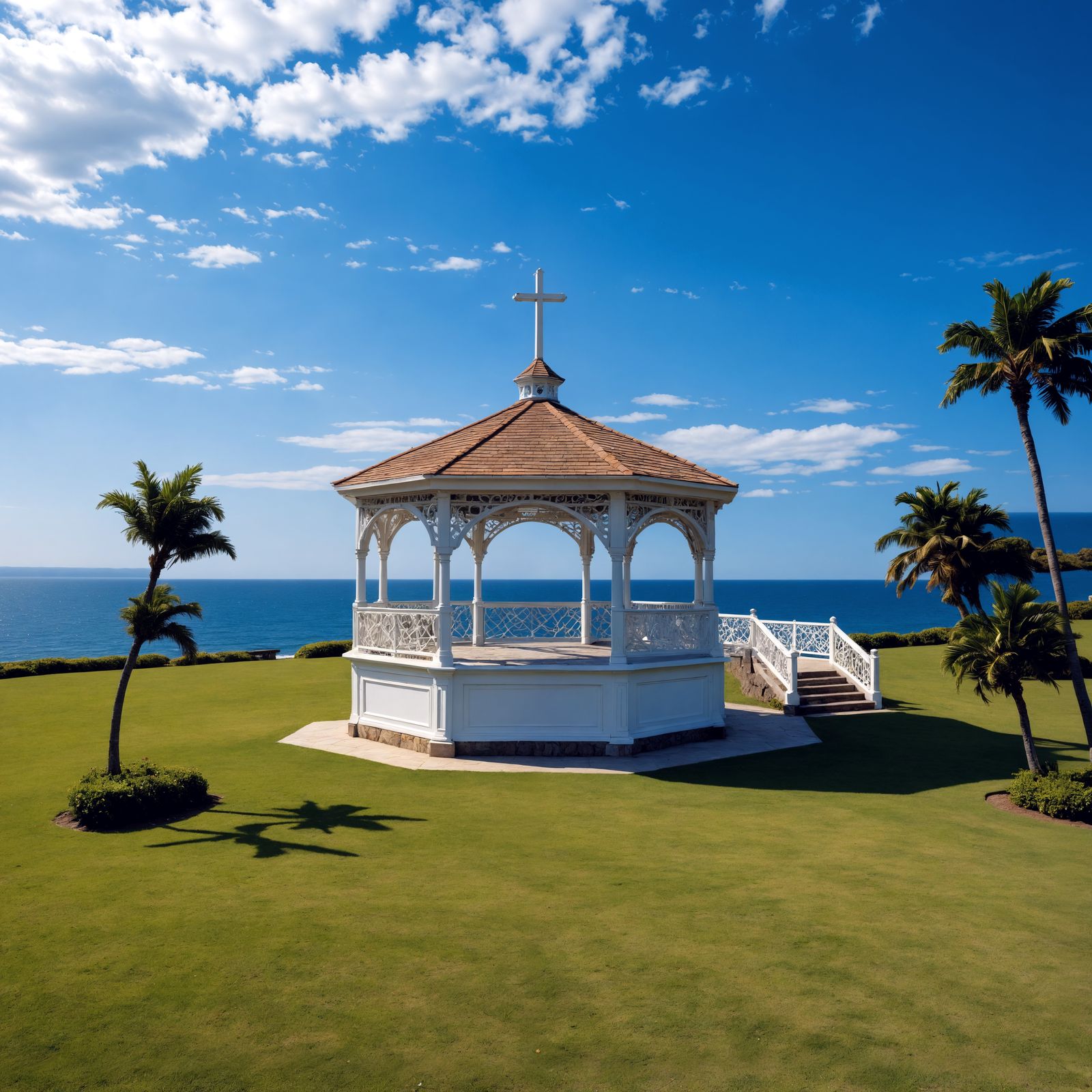 Gothic Ocean Gazebo in Hyperrealistic Style