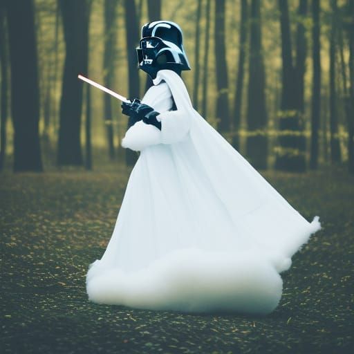 Darth Vader in White Dress: Star Wars Portrait