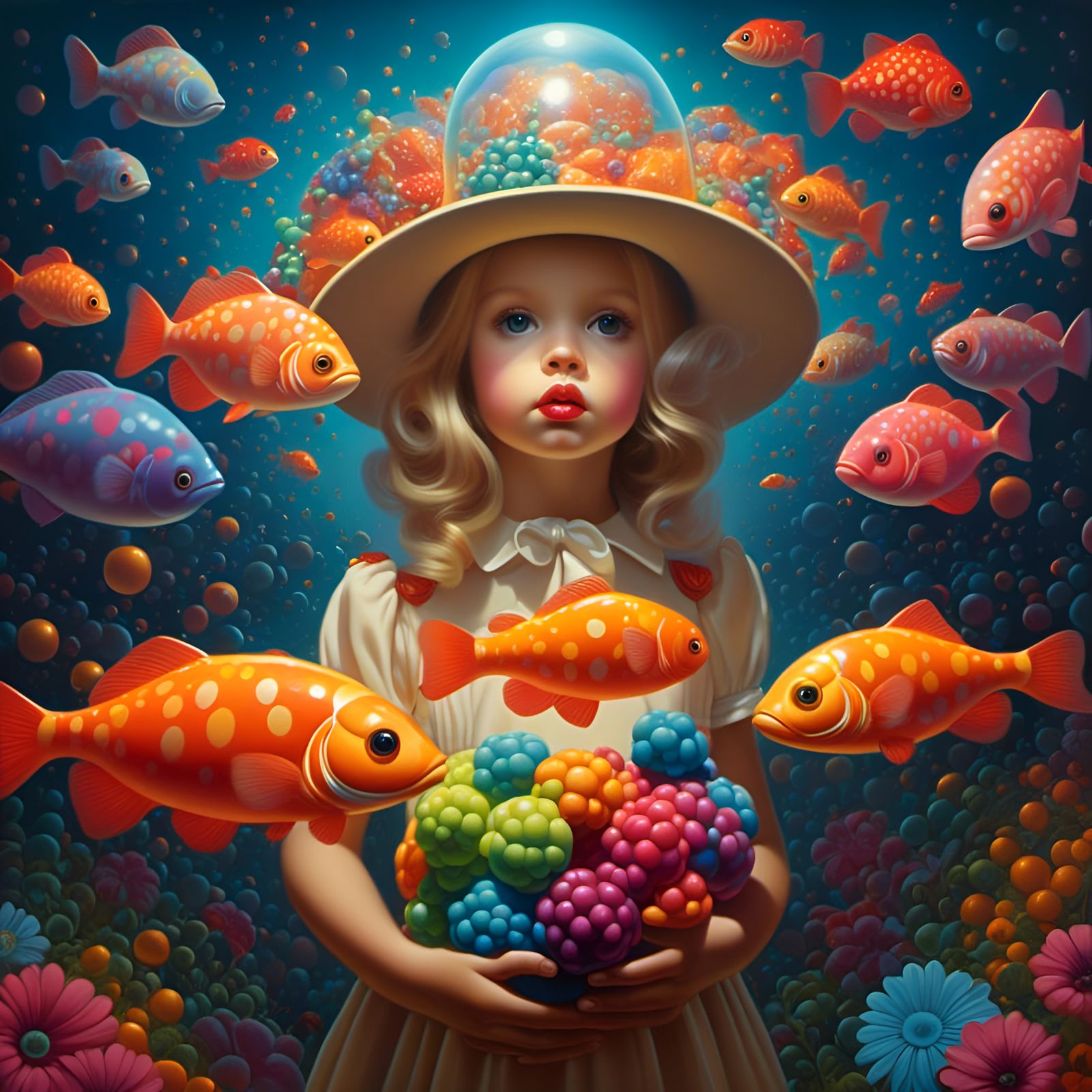 Surreal Trippy Toddler Illusion in Impressionist Style