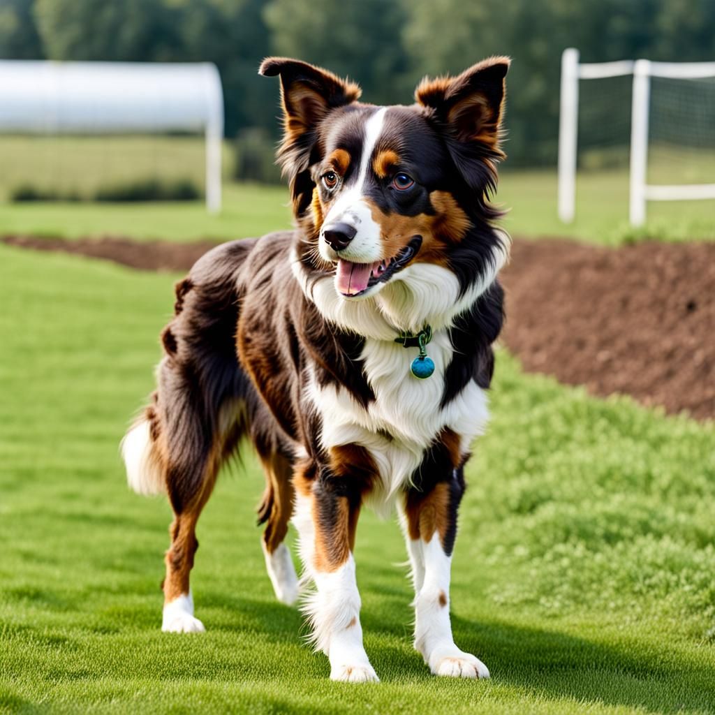 Brown Tri-Color Border Collie Portrait