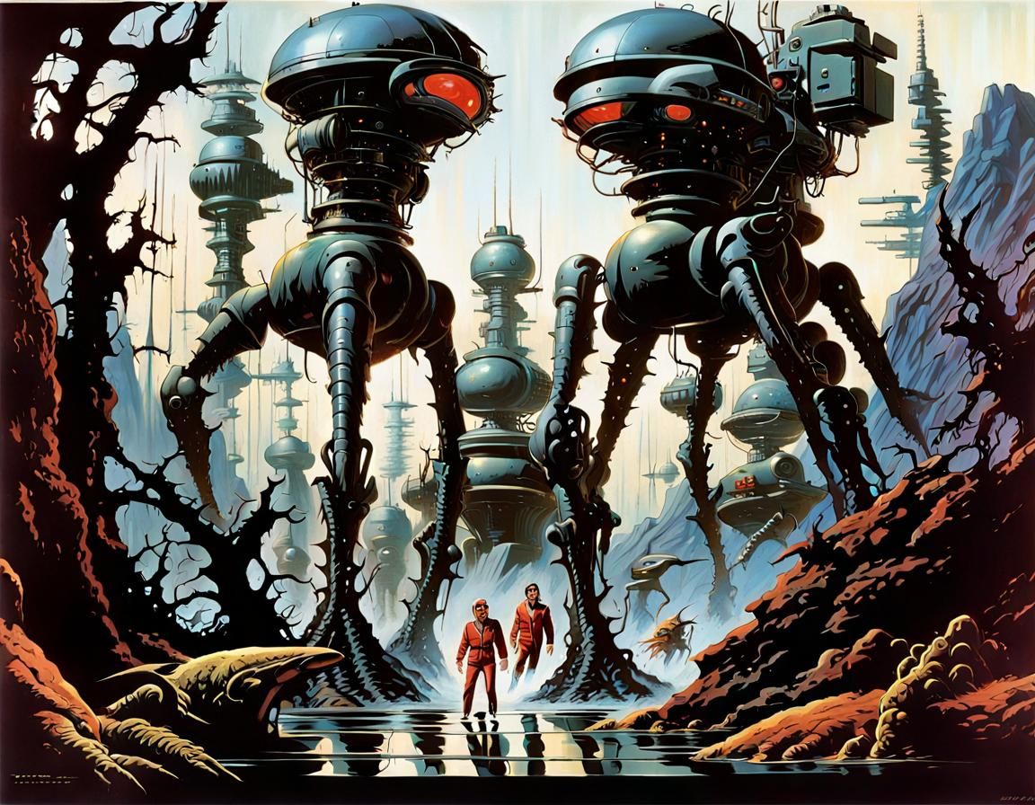 Epic Robot Battle on an Atompunk Planet