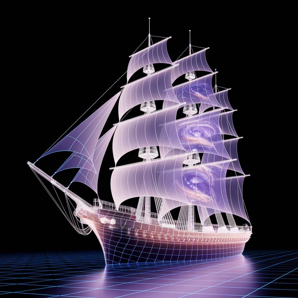 AI Embodied as Luminous Ship Entity in Digital Void