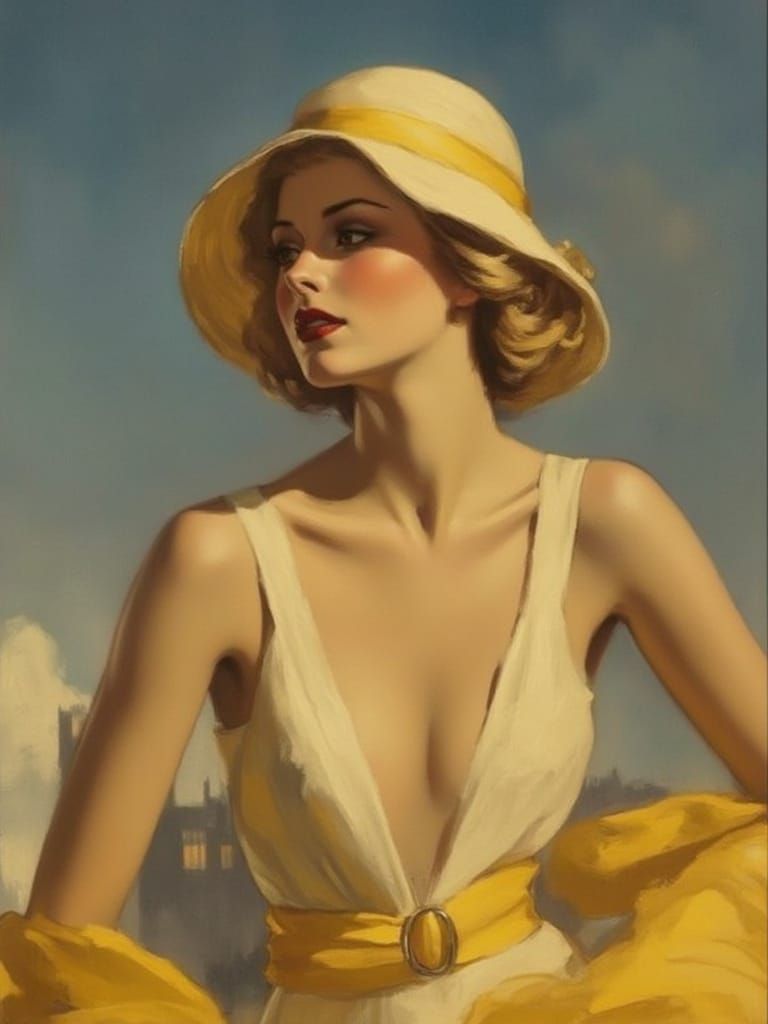 Art Deco Woman Portrait in 1920s Style