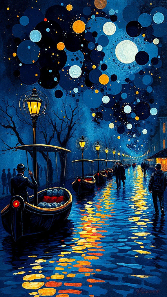 Black Light Painting Inspired by Afremov and Klimt