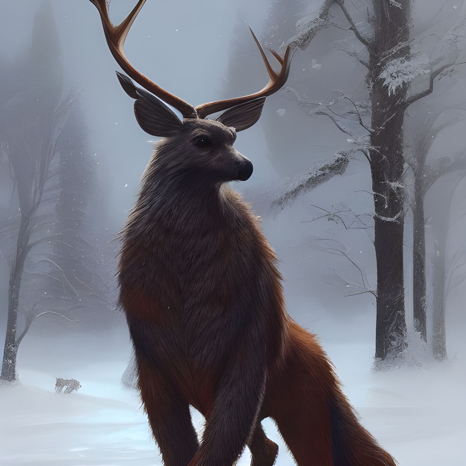 Winter Animal by Corrodi and Rutkowski: Hyperdetailed Art