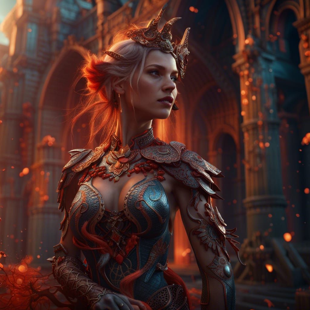 Fantasy Woman in Detailed Matte Painting Style