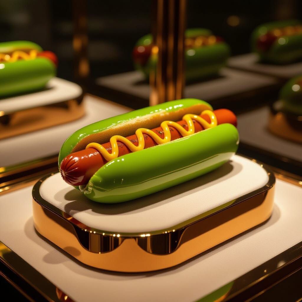Gemstone Hotdog in Bronze Display Case