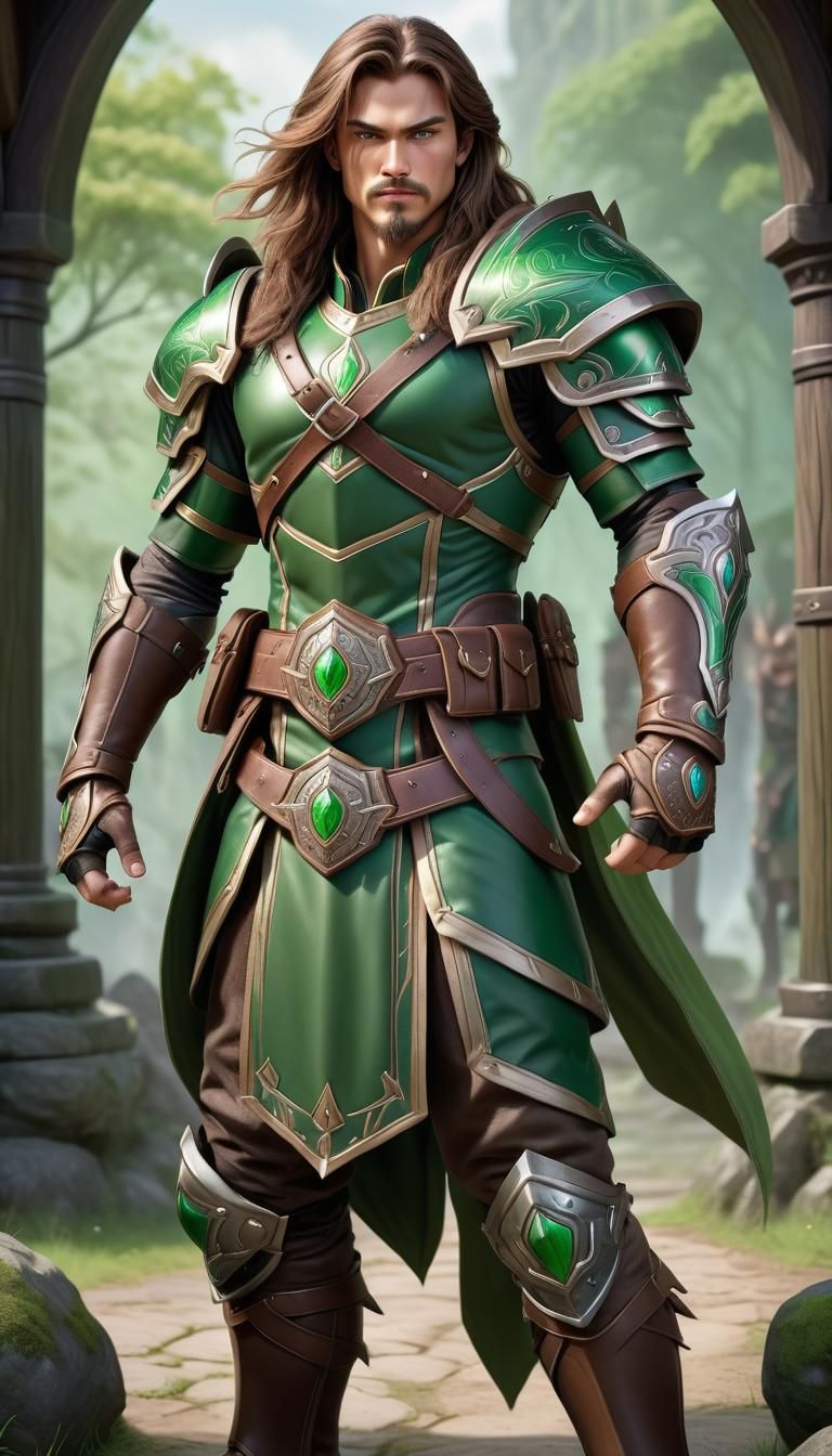 Hyperrealistic Human Ranger in Detailed Leather Armor