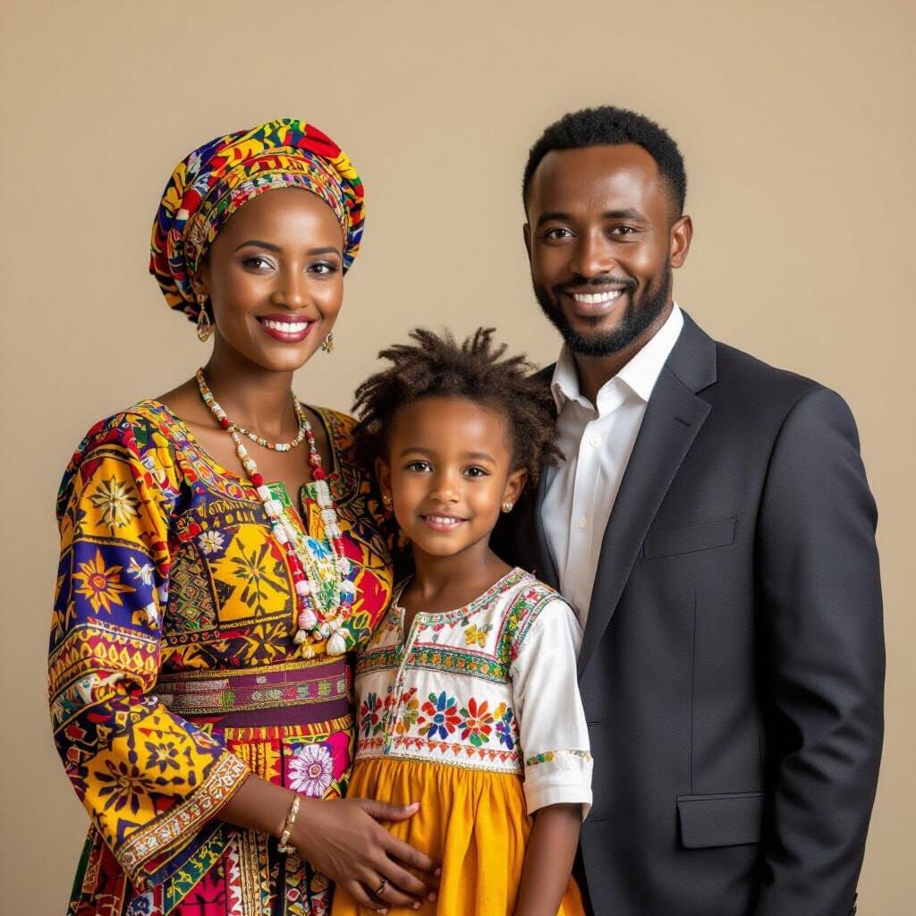 Ethiopian Family Picture Day in Traditional Attire