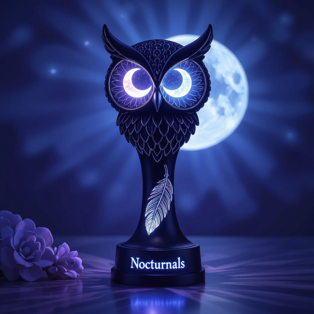 Elegant Owl Lightstick with Crystal Moon