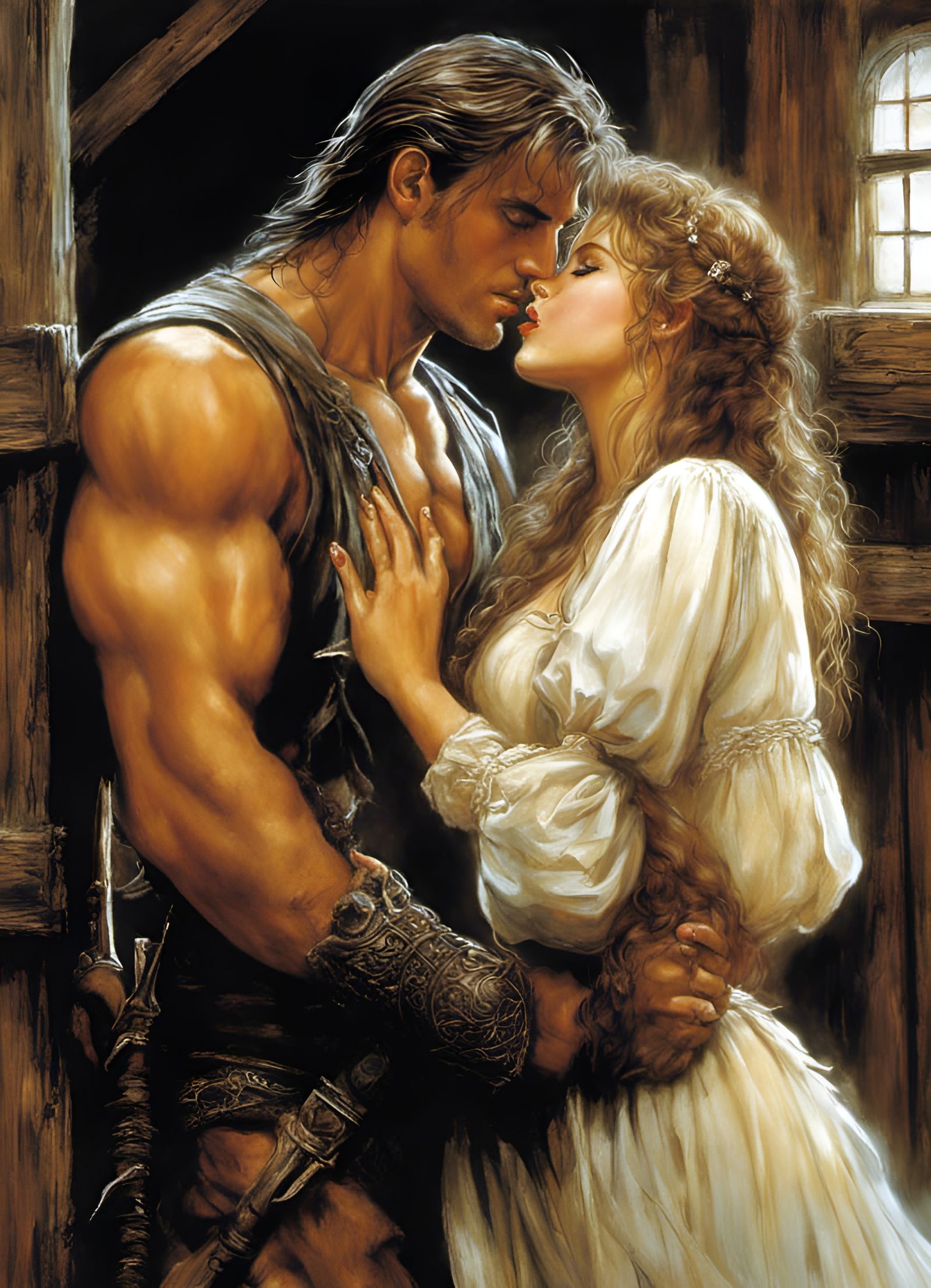 Passionate Encounter in a Barn, Dark Fantasy Style
