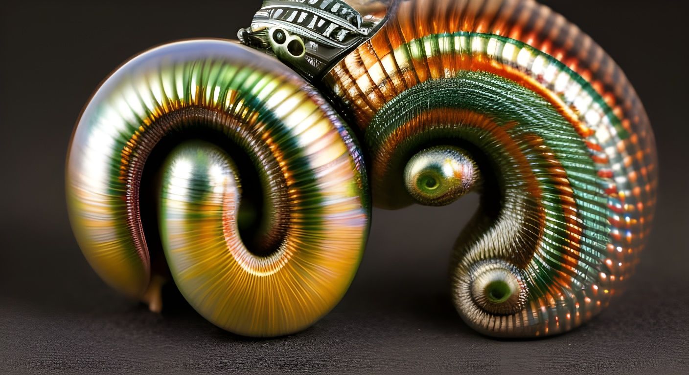 pearlescent snail shells