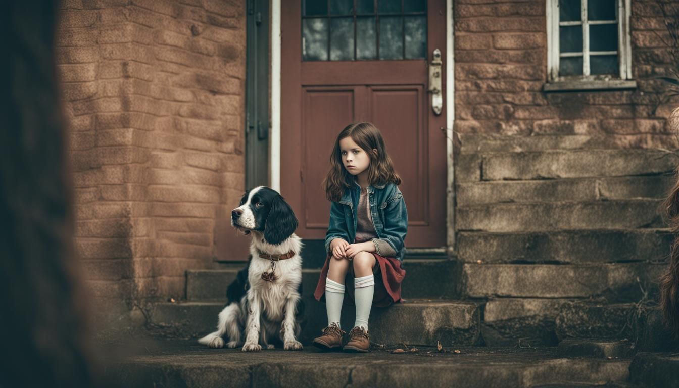 Cinematic Realistic Werewolf Girl and Springer Spaniel in Mo...