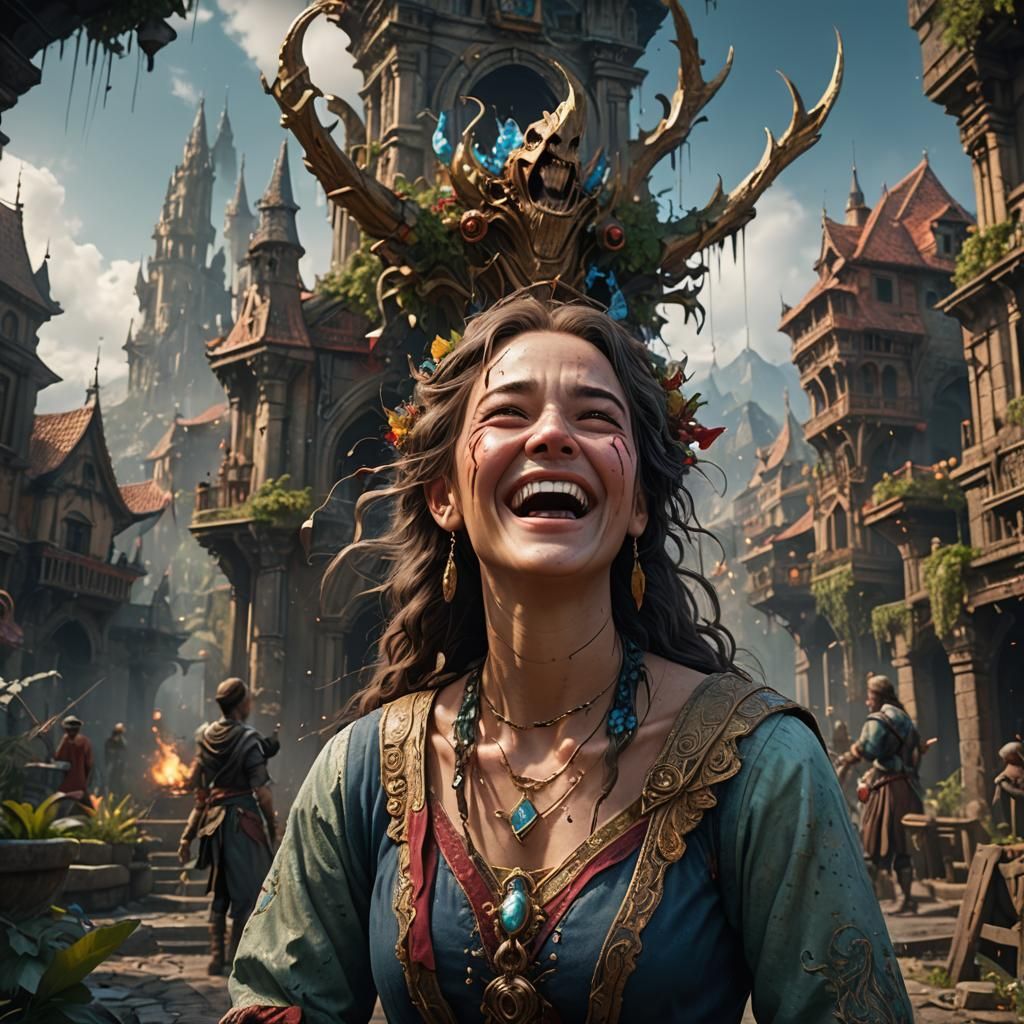 Emotional Woman: Detailed Matte Painting