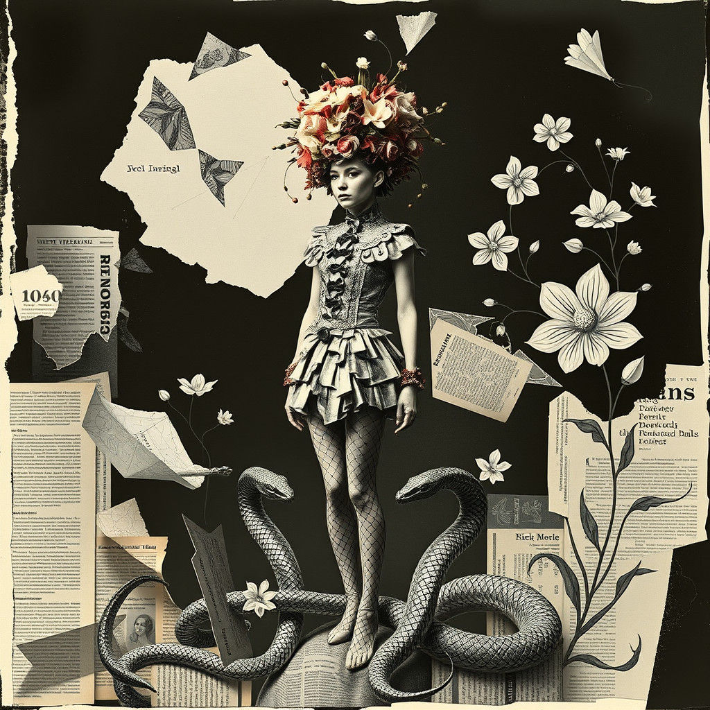 Mystical Performer in Dada Dreamscape: Photogram Art