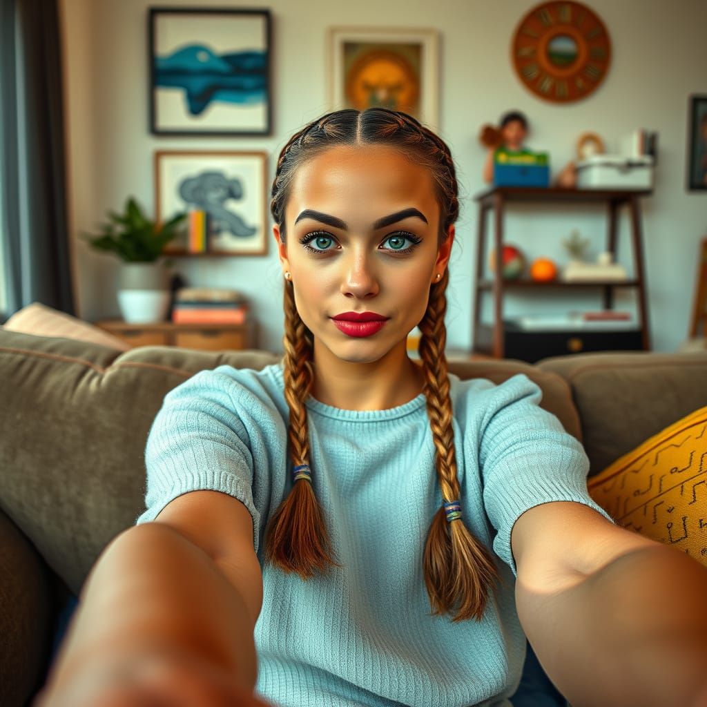 Norwegian College Girl Captured in Cozy Selfie Moment