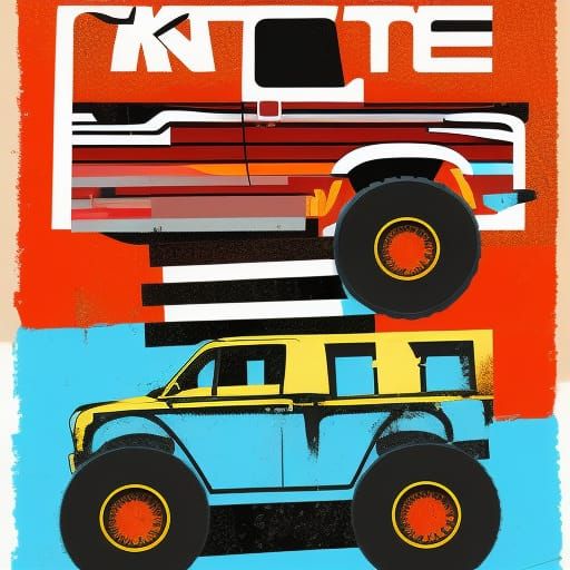 Monster Truck in Pop Art Style