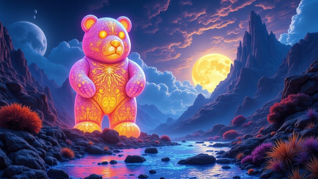 Rainbow Gummy Colossus on Alien Planet