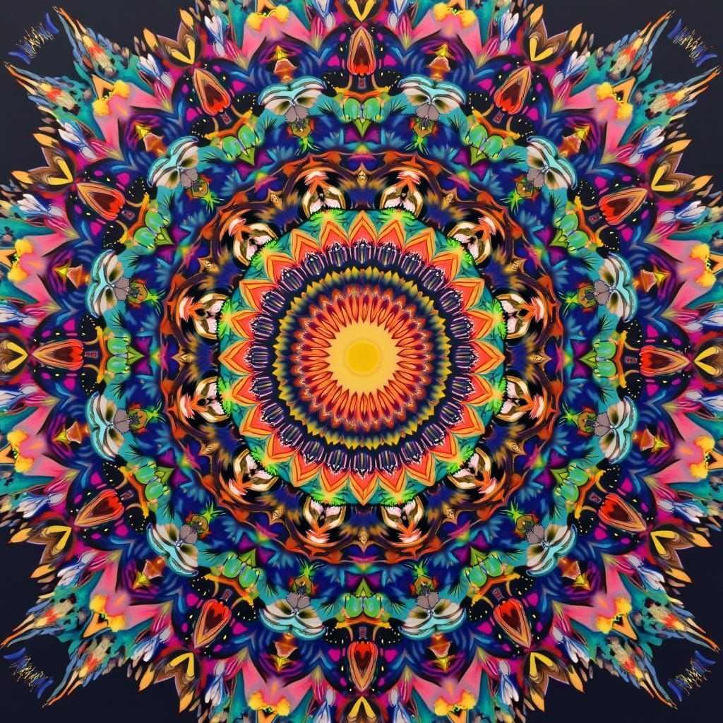 Vibrant Mandala with Geometric Patterns