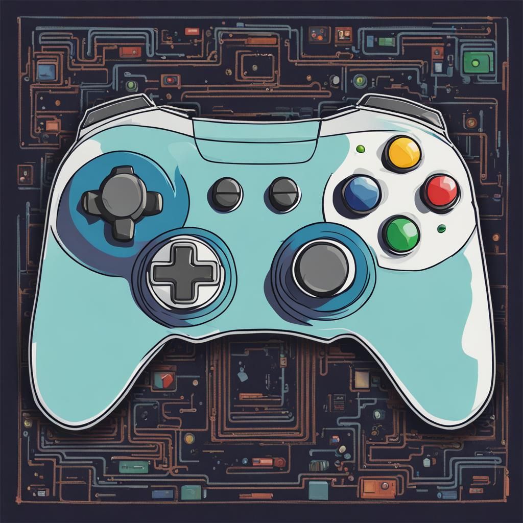 Classic Video Game Controller Illustration