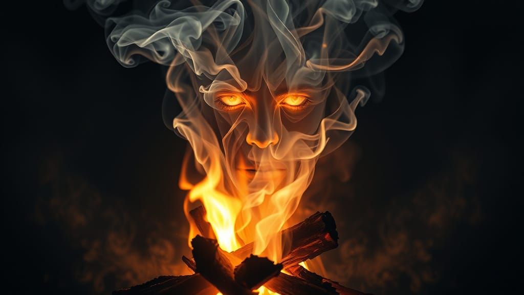 Ethereal Smoke Portrait in Surrealist Style