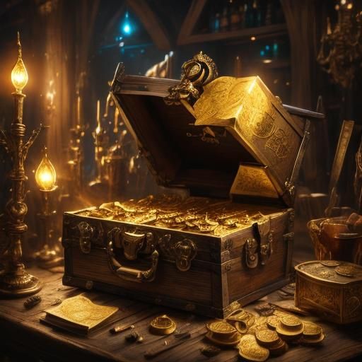 Pirate's Hidden Treasure in Cinematic Lighting