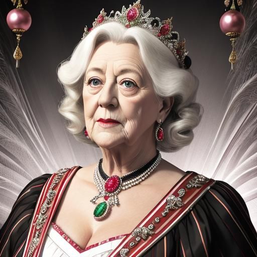 Margaret Rutherford Hyperrealistic Digital Illustration