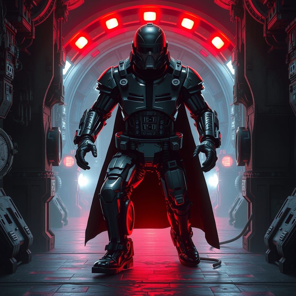 A terminator exiting a time portal