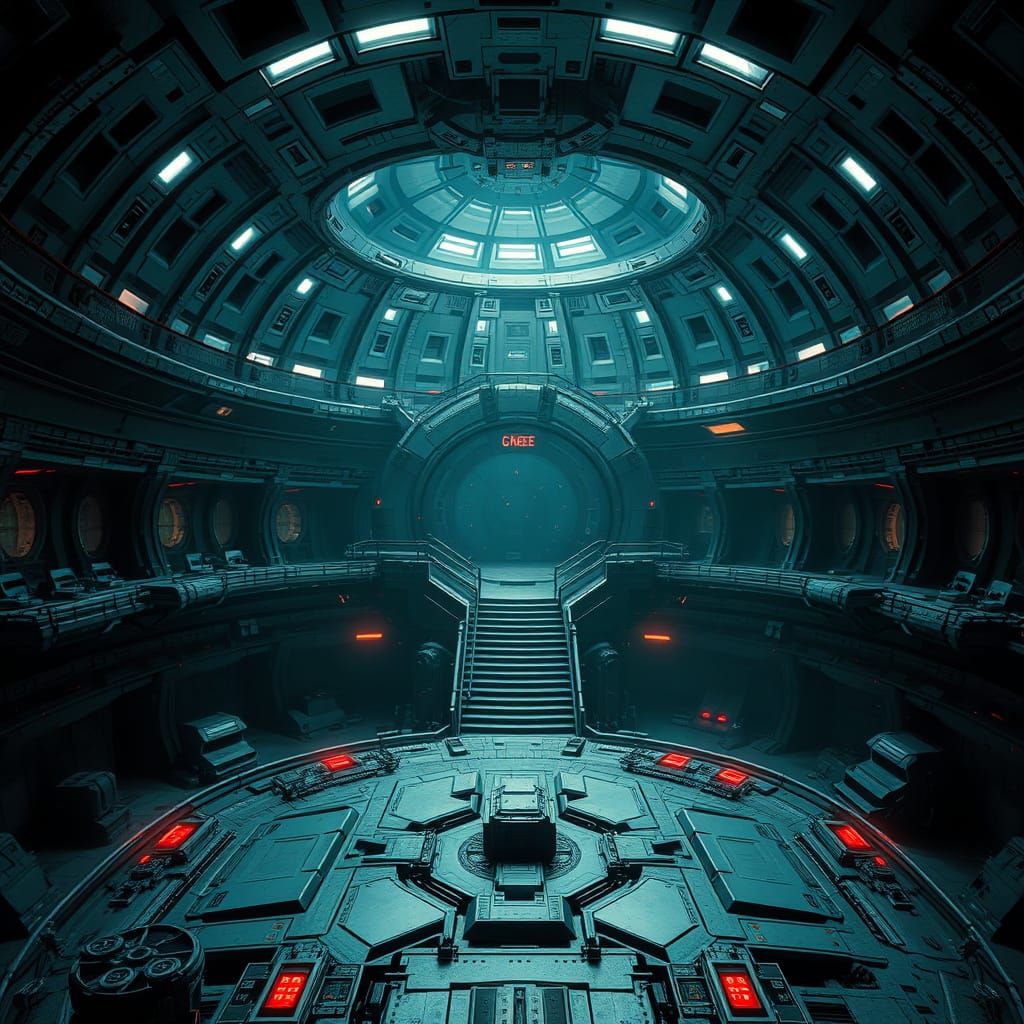 Abandoned Republic Research Station in Dark, Futuristic Atmo...