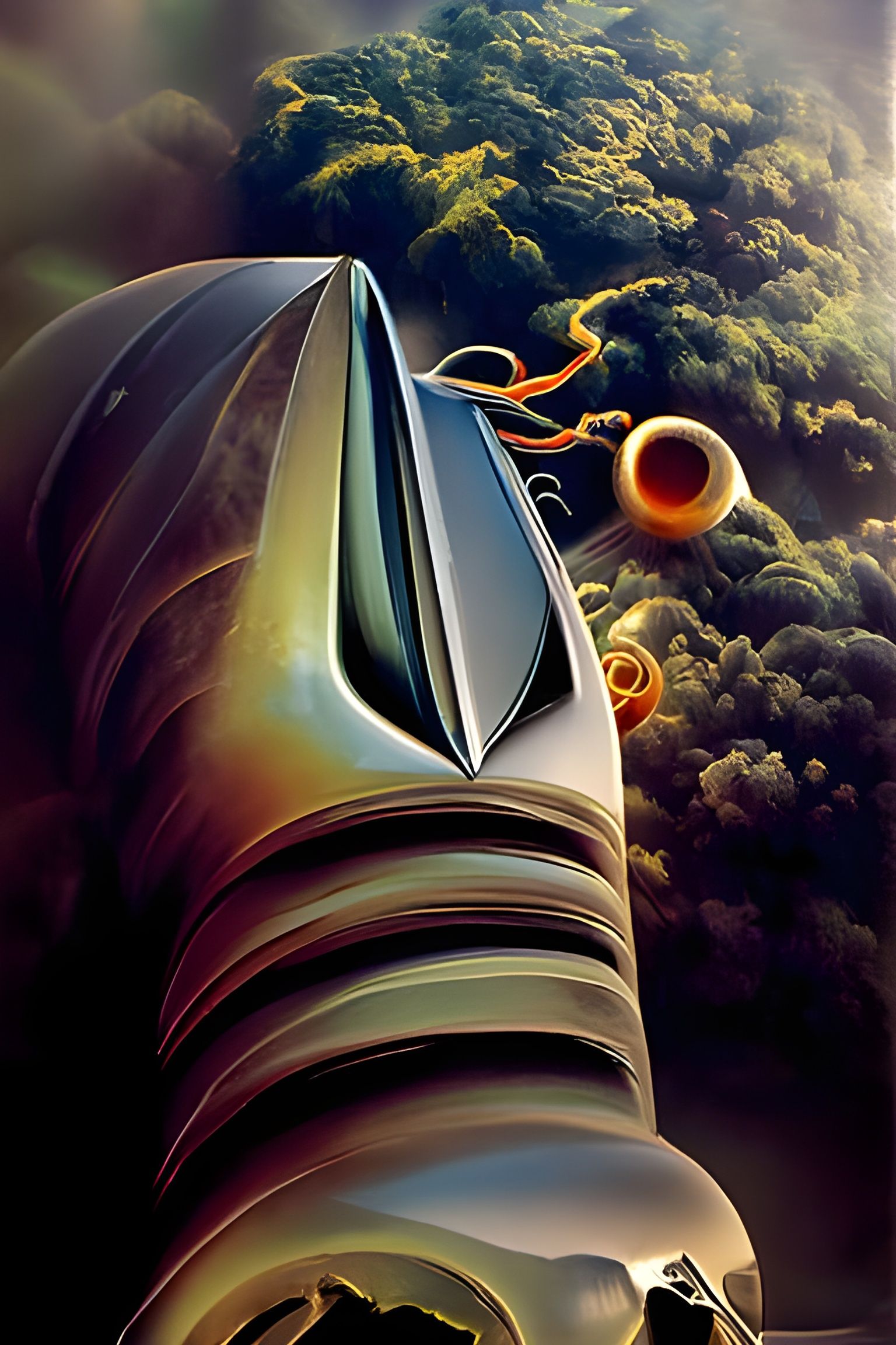 Vibrant Sci-Fi Landscape Poster Art