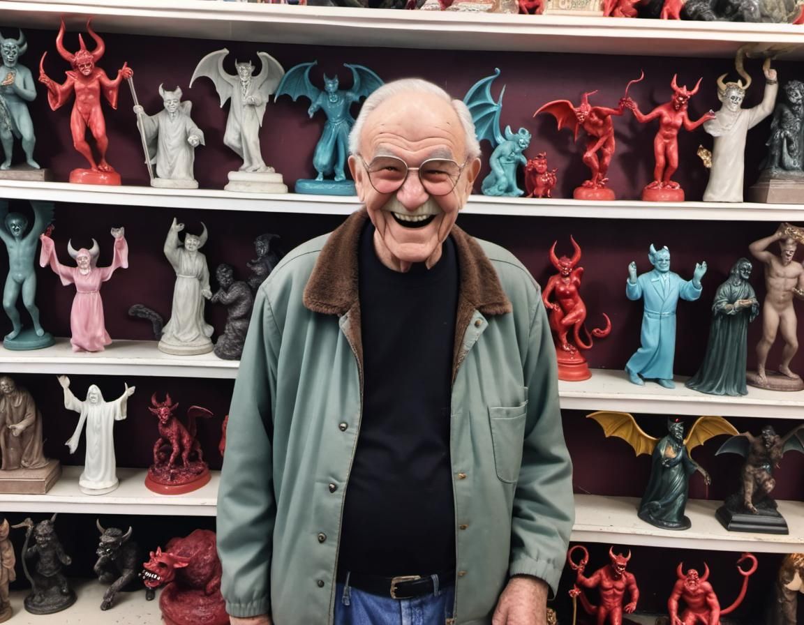 Grandpa shopping at Satan's Thrift Store