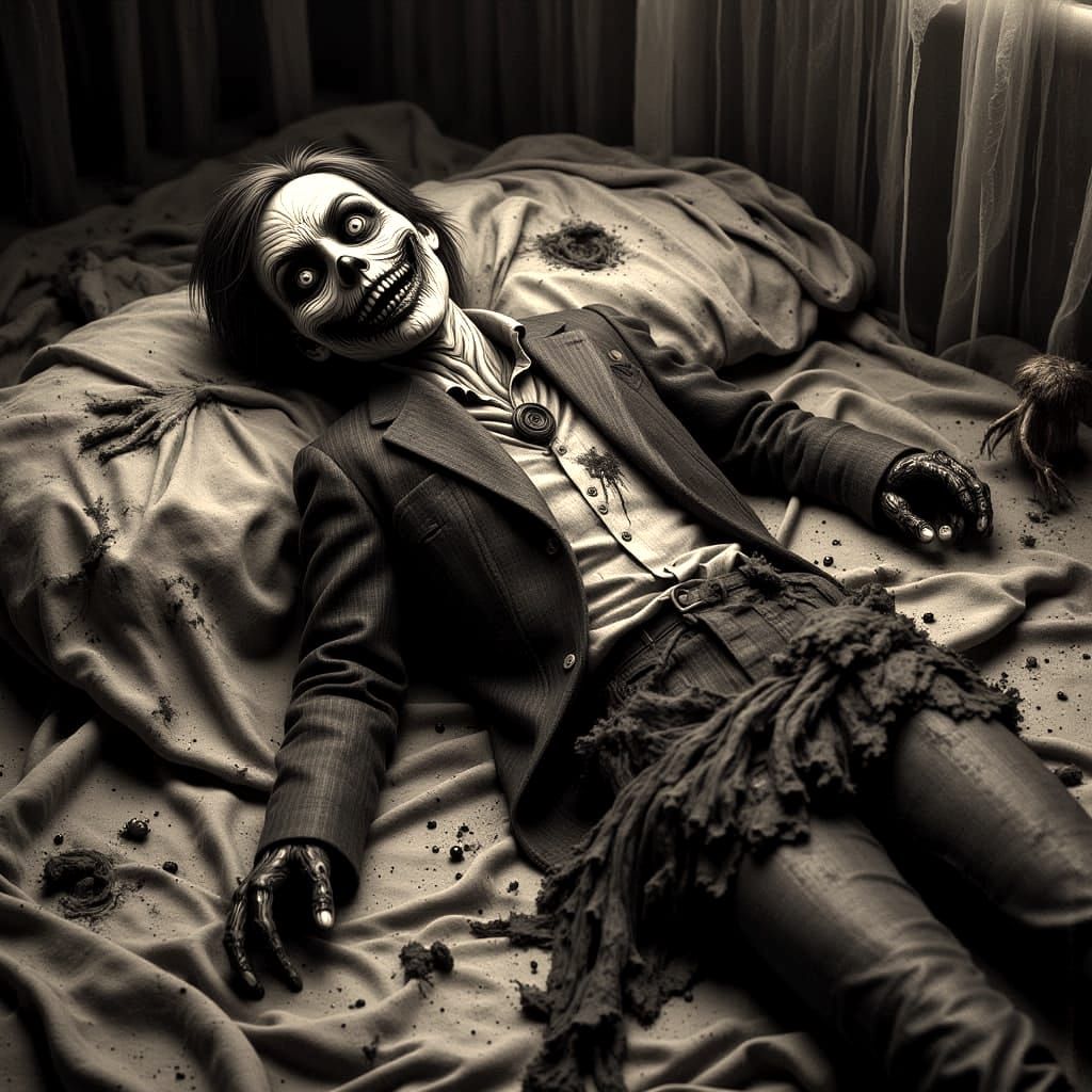 Sinister Ventriloquist Dummy with Evil Smile