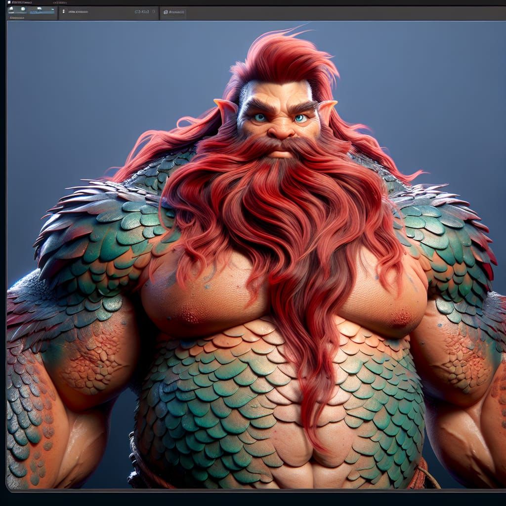 Fantastical Merman Concept Art in Deep Narrative Style