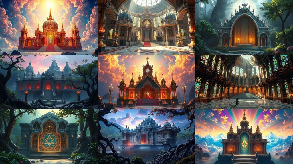 Ethereal Temple of the Eternal One in Vibrant Color