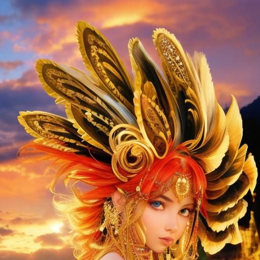 Detailed Facial Portrait Emphasizing Beauty and Hair